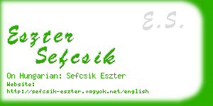 eszter sefcsik business card